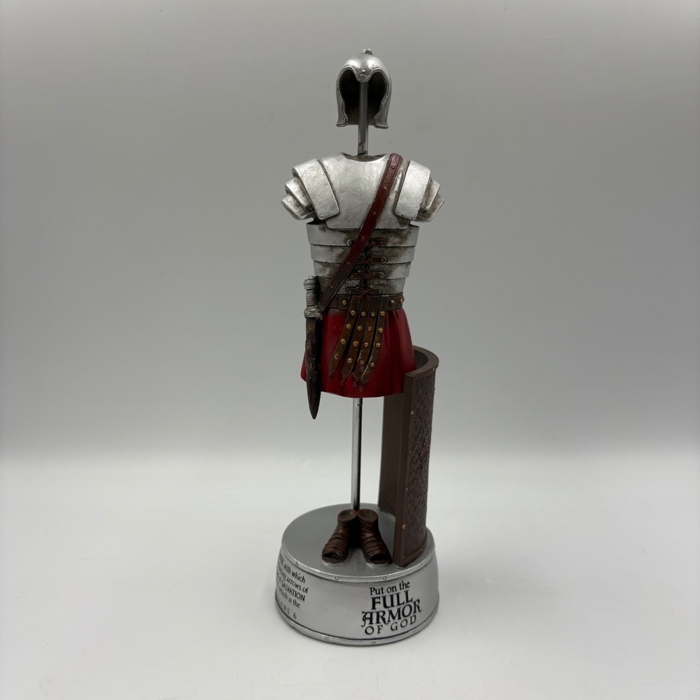 Dicksons Full Armor of God Figurine Silver Red Excellent Ephesians 6